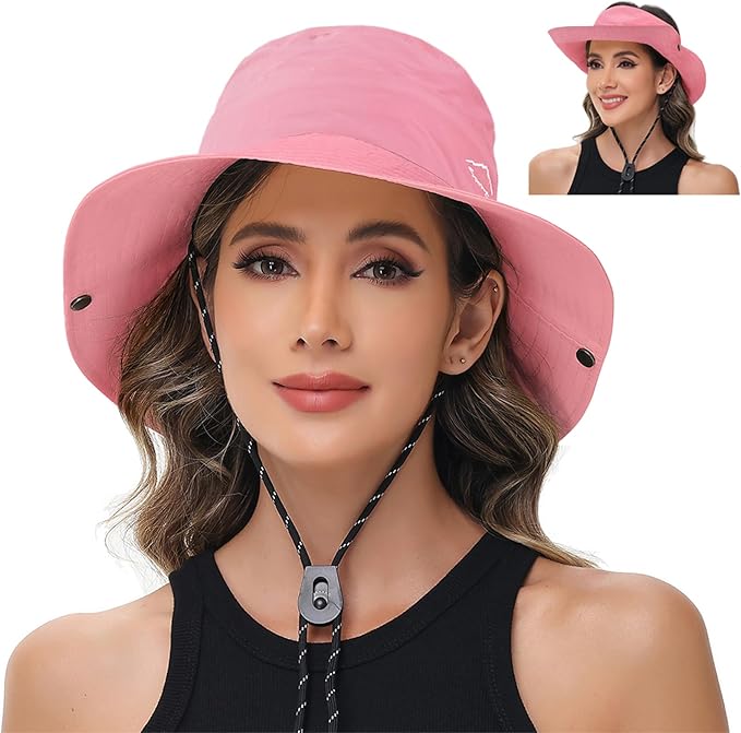 Sun Hats for Women Bucket Hat UV Protection Fishing Hat Wide Brim Safari Hats 2 by ZOORON