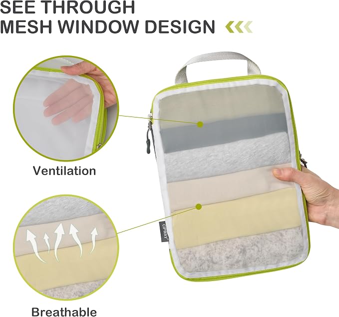 Cipway Compression Packing Cubes, See Through Mesh Luggage Organizer Bags - Image 2