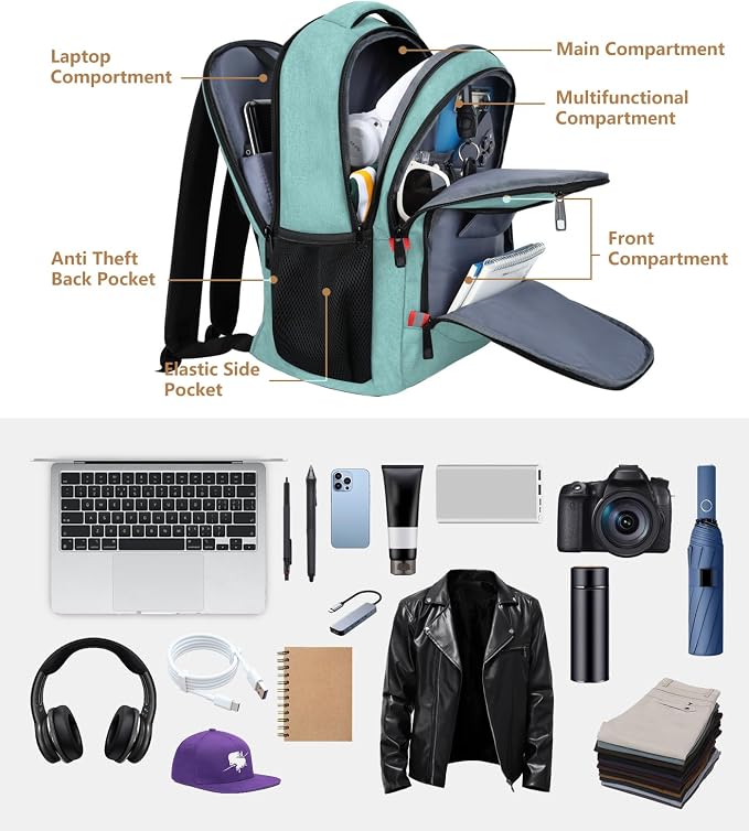 Backpack for Women Men, Travel School Backpacks for Teen Boys, Bookbag - Image 3