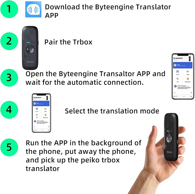 Peiko 136 Language Translation Device, Two-Way Real-time AI Voice Instant - Image 9