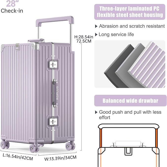 Aluminium Frame Checked-Luggage - Image 6