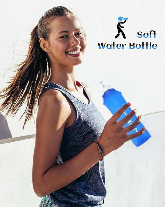 Folding Soft Flask Portable Collapsible Running Lightweight Water Bottle - Image 6
