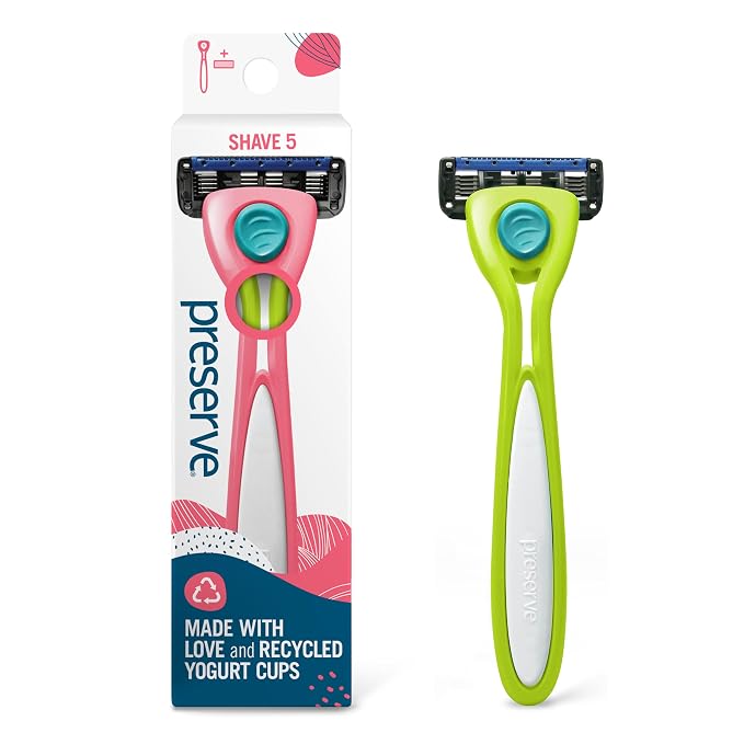 Preserve Shave 5 Five Blade Refillable Razor, Made from Recycled Materials by Preserve