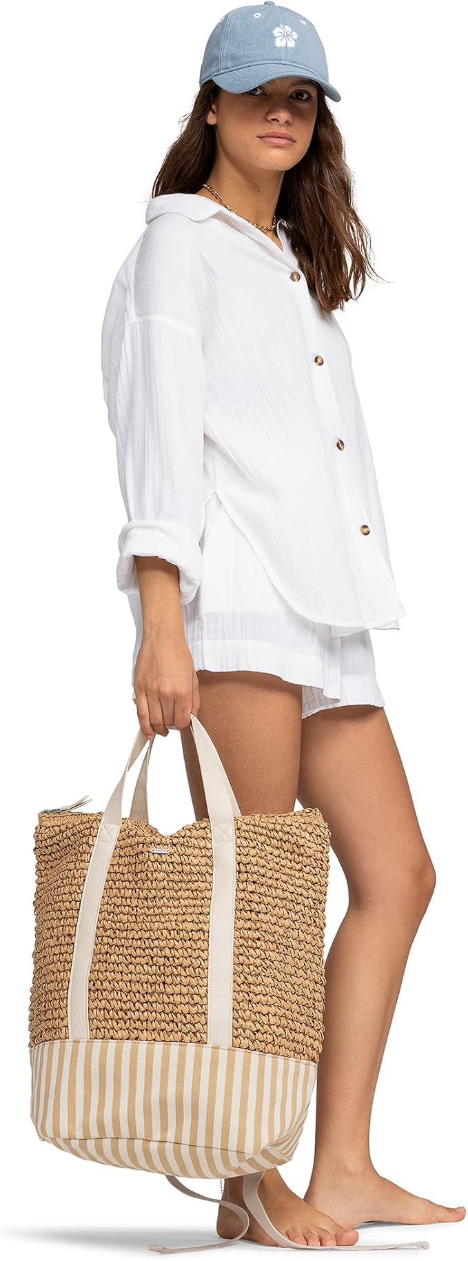 Roxy Women's Beach Tote Bag | Travel | Vacation | Straw | Lightweight | - Image 3