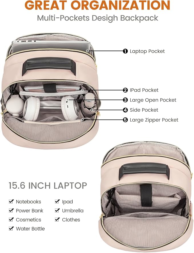 LOVEVOOK Laptop Backpack Purse for Women, Work Travel Computer Bags, College - Image 3