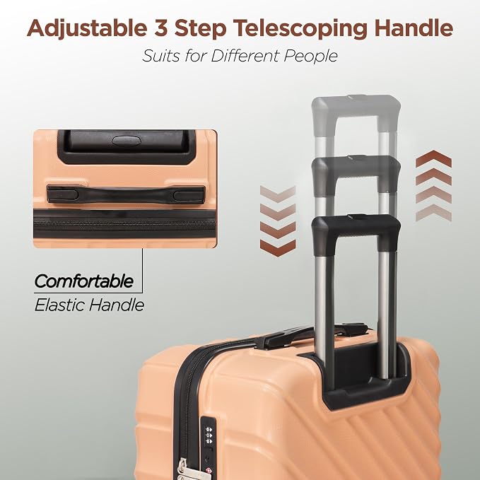 Hardshell Luggage Sets 3 Piece ABS+PC Travel Suitcase Hard Sided Luggage - Image 3