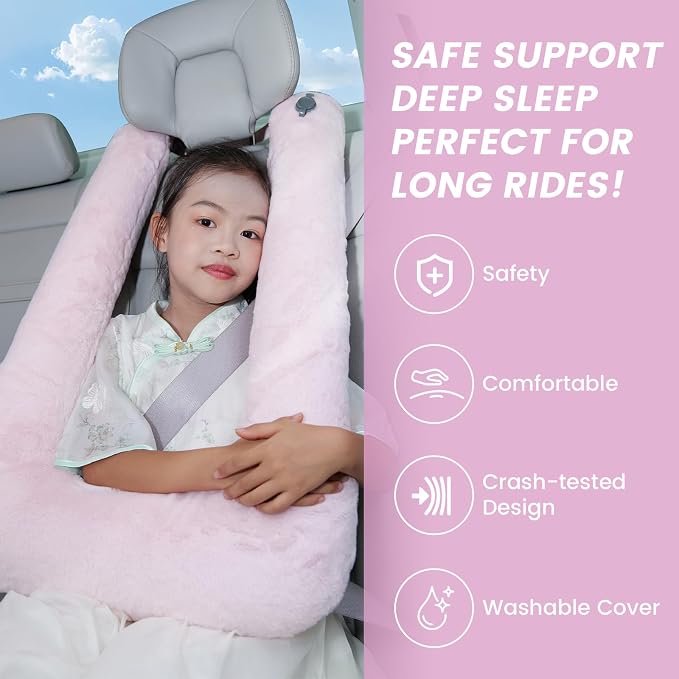 Car Pillow for Kids, Professional Inflatable Kids Car Pillow for Sleeping - Image 3