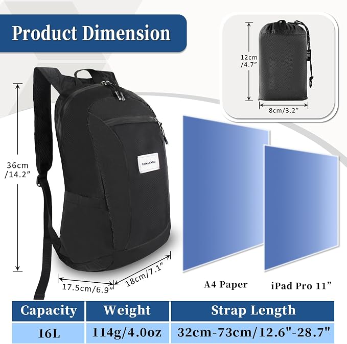 Hiking Daypack - Lightweight & Water-Resistant Portable Backpack - Image 7