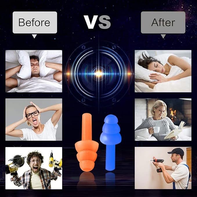 Earplugs for Sleeping Noise Cancelling Reusable Silicone Ear Plugs Suitable for - Image 5