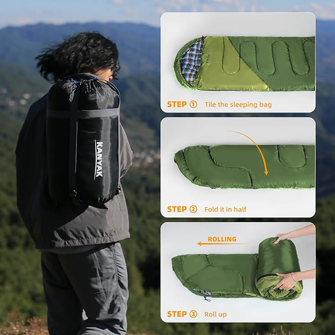 Camping Sleeping Bag, 32℉ Sleeping Bags - Image 4
