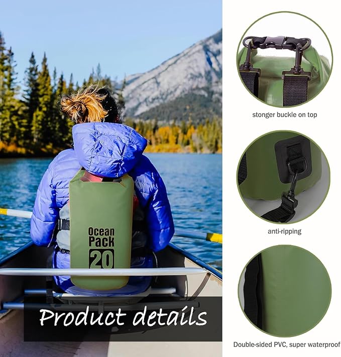 Dry Bag Waterproof Backpack 5L/10L/20L/30L Roll Top Waterproof Bag, Floating - Image 4