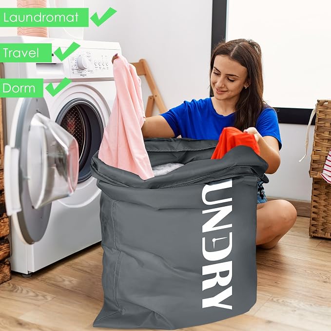 Sylfairy Laundry bags, 2 Pack Travel Laundry Bag - Image 3