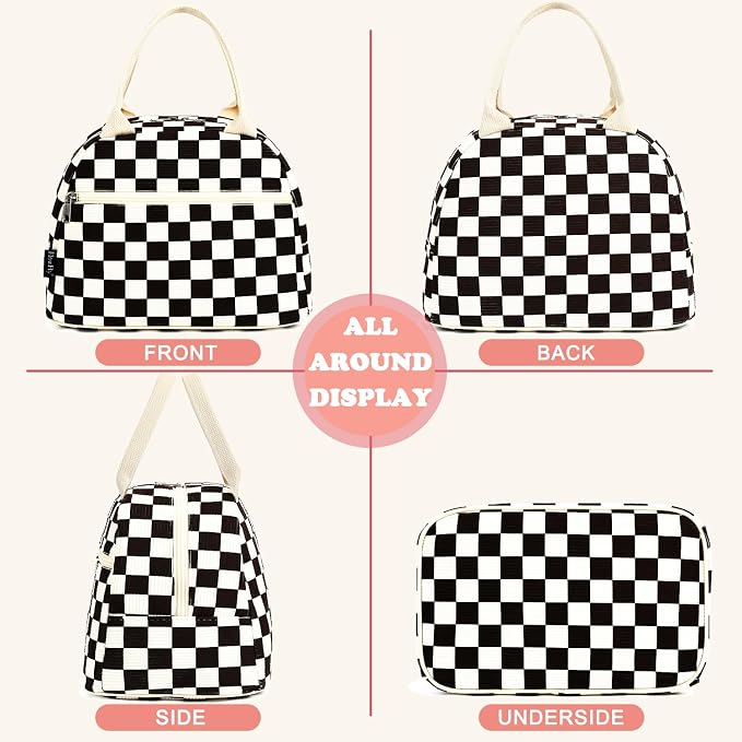 FlowFly Lunch Bag for Women Insulated Lunch Box Corduroy Lunch Tote Cooler for - Image 5