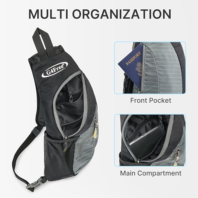 G4Free Sling Bag for Men Women, Small Crossbody Backpack Lightweight Chest - Image 3