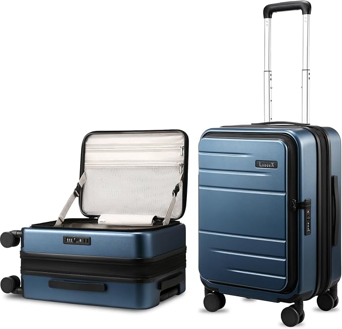 Carry On Luggage Top Opening, FLT Expandable Polycarbonate Hard Shell Suitcase by LuggeXLUGGAGE