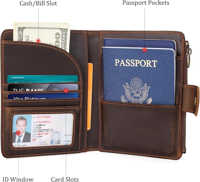 Polare Full Grain Leather Travel Passport Holder - Image 3