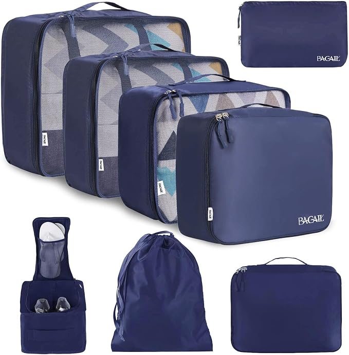 BAGAIL 8 Set Packing Cubes Luggage Packing Organizers by BAGAIL