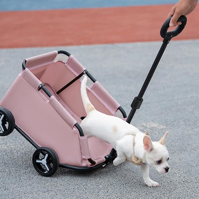 Dog Stroller 4 Wheels Folding Dog Cart Pet Stroller - Image 6