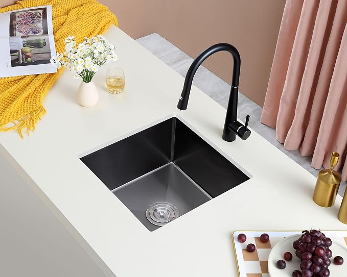 Black 18 inch Undermount Kitchen Sink - Image 2