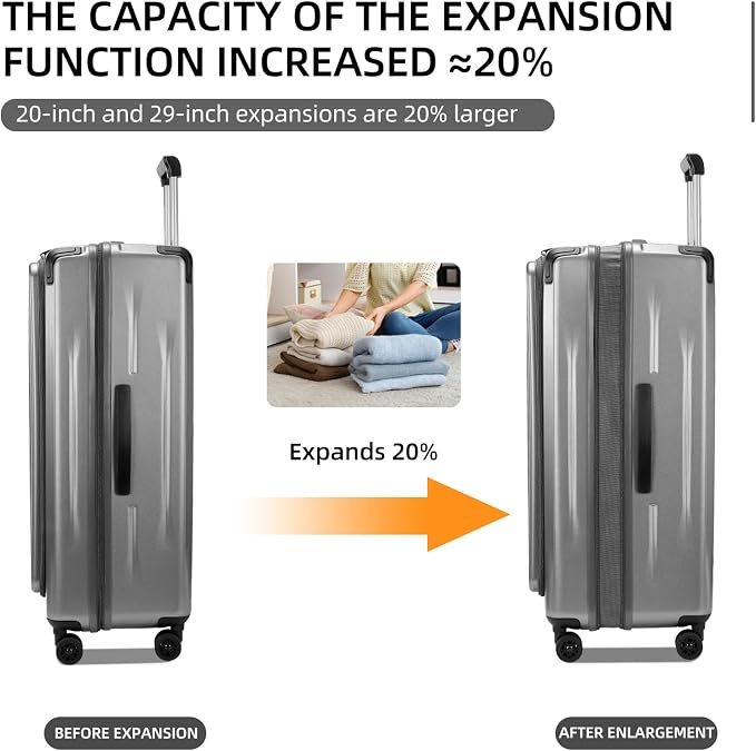 Premium Carry On Luggage, 20Inch&29 Inch Top Opening Airline Approved ABS+PC - Image 3