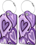 Set of 2 Luggage Tag for Suitcases Tie dye PU Leather Luggage Tag by OMXNAQZ