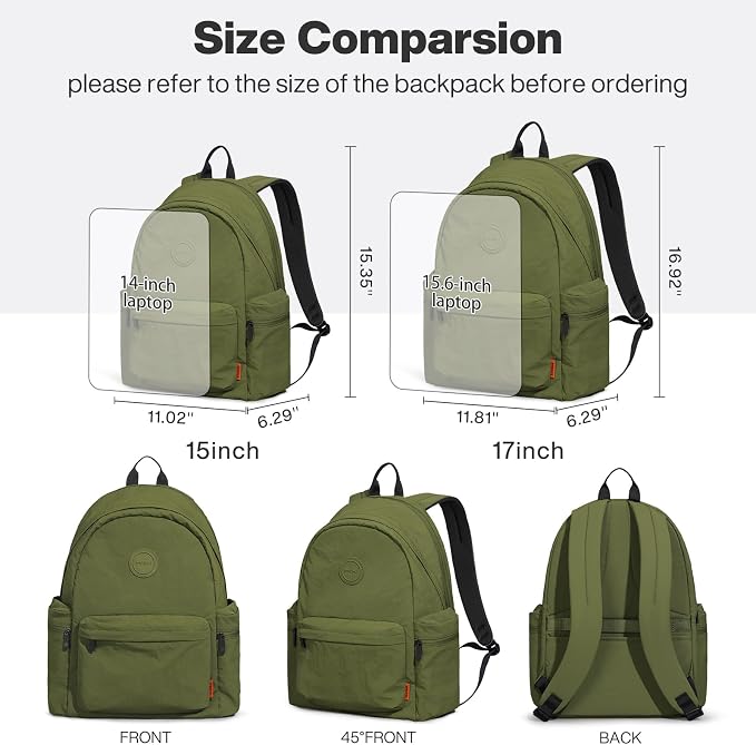mixi Outdoor Lightweight Backpack Casual Carry On Laptop Backpack Travel Bookbag - Image 8
