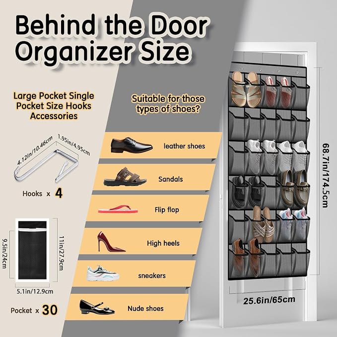 Over the Door Shoe Organizer - Image 3