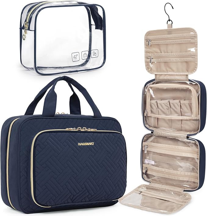 BAGSMART Toiletry Bag Hanging Travel Makeup Organizer by BAGSMART