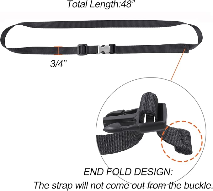 Buckle Straps with Clips, Adjustable Nylon Straps with Buckle, 4 Pack - Image 3