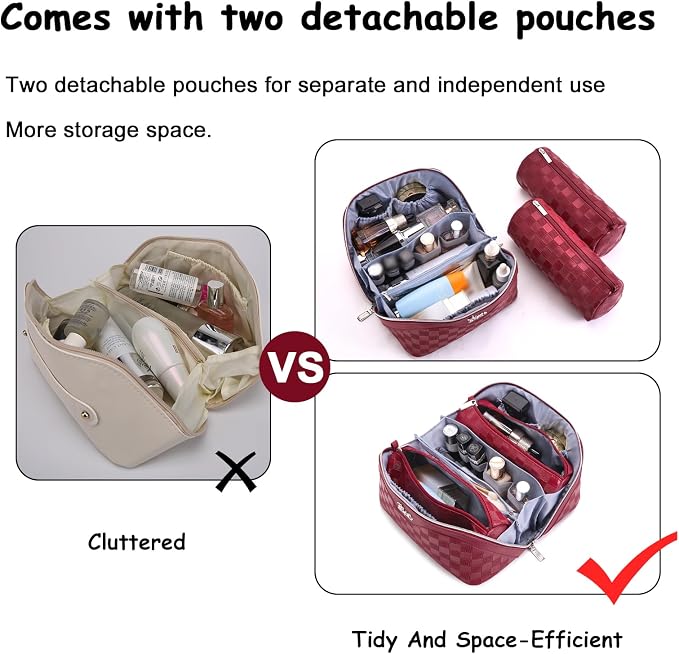 Travel Makeup Bag Organizer Cosmetic Bag: 3 Pcs Set Make up Bags - Image 7