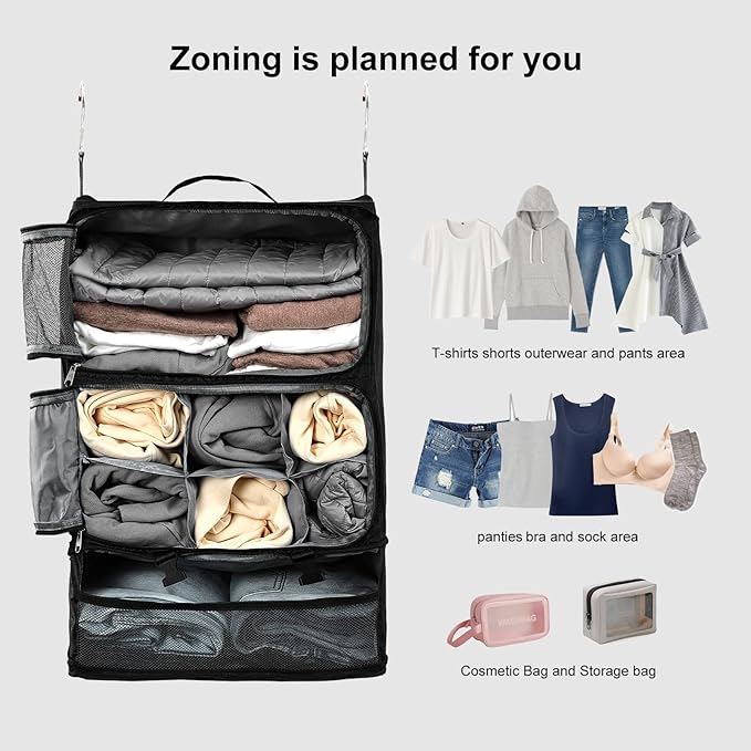 TABITORA Travel Portable Hanging Shelves Closet Organizer Packing Luggage - Image 5