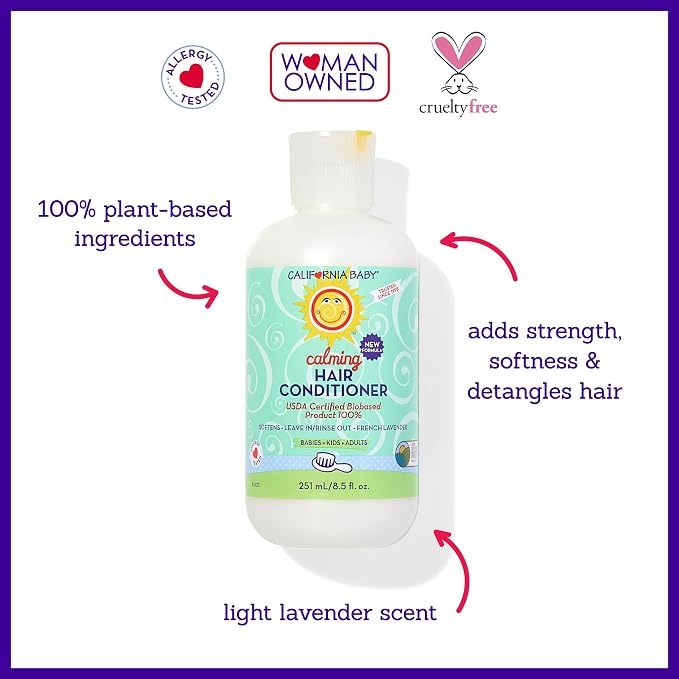 California Baby Calming Hair Conditioner | 100% Plant-Based Kids Conditioner | - Image 3