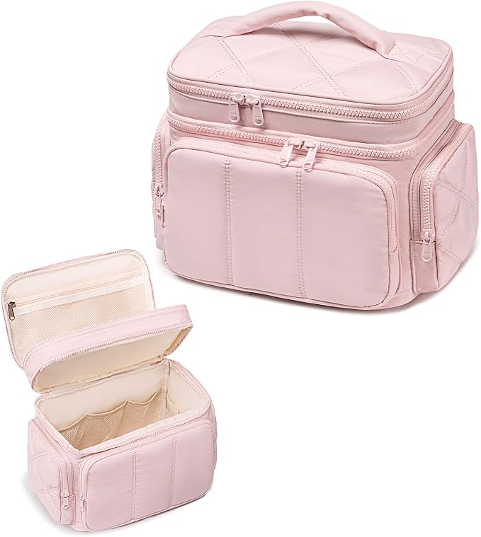 LEDAOU Toiletry Bag for Women, Quilted Travel Makeup Bag Organizer - Image 9