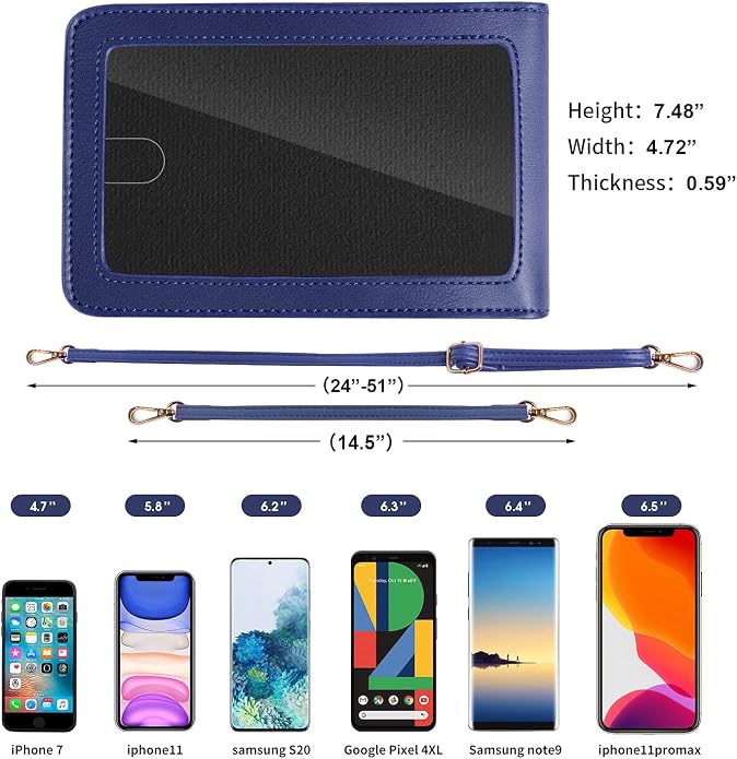 Crossbody Cellphone Purse Women Touch Screen Bag RFID Blocking Wallet Handbag - Image 6