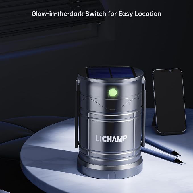 Lichamp 2-Pack Solar Camping Lantern, USB Rechargeable LED Lanterns Battery - Image 7