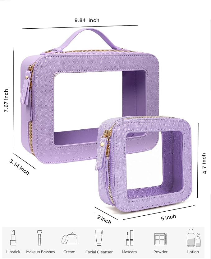 Clear Makeup Bag Small, TSA Approved Portable Toiletry Bag - Image 5