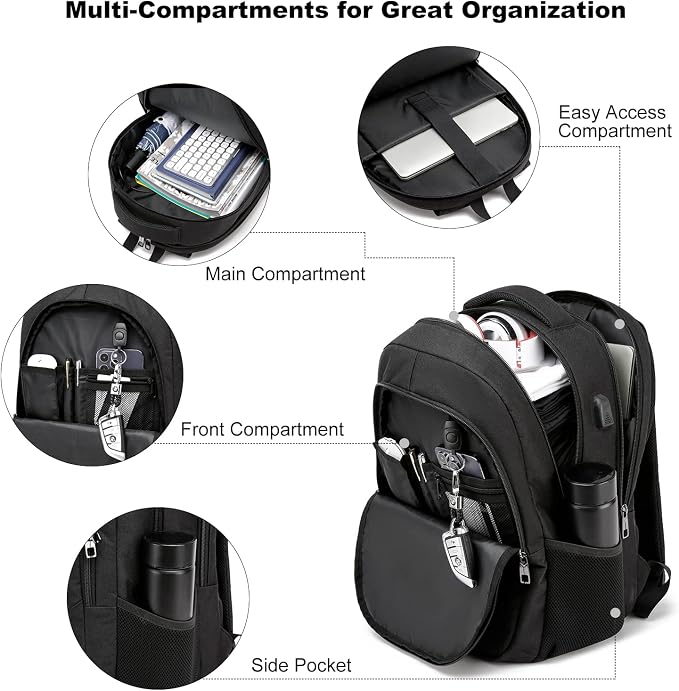 Black Backpack, School Backpacks - Image 2