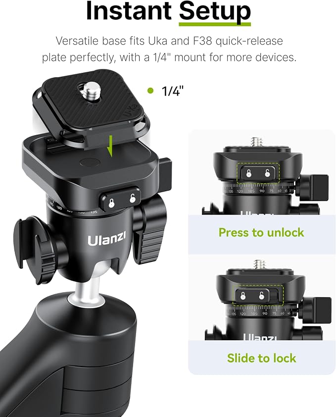 ULANZI TT38 Mini Tripod for Camera, One-Click Open Tabletop Camera Tripod Small - Image 3