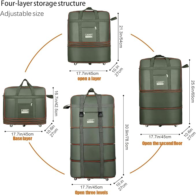 Expandable Large Capacity Travel Bag Oxford Cloth Duffel Bag - Image 5