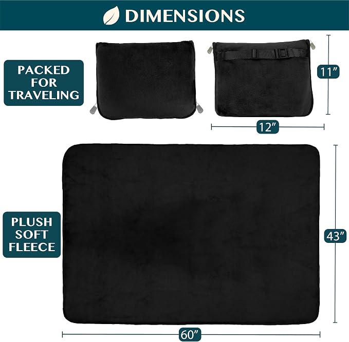 PAVILIA Travel Blanket Pillow, Soft Airplane Blanket 2-in-1 Combo Set, Plane - Image 6