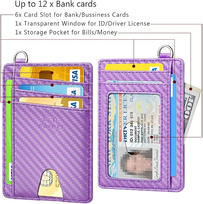 FurArt Slim Minimalist Wallet, Front Pocket Wallets, RFID Blocking, Credit Card - Image 6