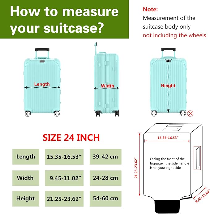 Suitcase Covers For Luggage, 24 Inch Clear PVC Luggage Covers Protector Full - Image 2