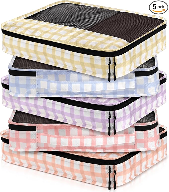 5 Pcs Packing Cubes for Suitcase Large Travel Cubes Carry on Luggage Organizer by Bulyoou