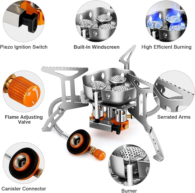 Odoland 3500W/6800W Windproof Camp Stove Camping Gas Stove - Image 6