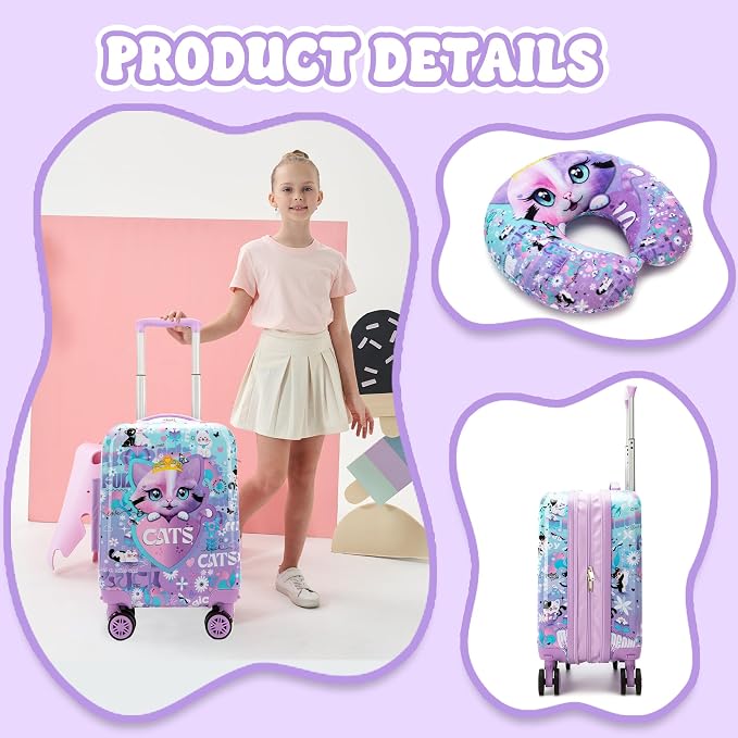 Kid’s Luggage Set 5 Piece Suitcase Set 16’’ Hardside Luggage - Image 4