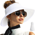 PFFY Sun Hats for Women Straw Beach Hat Packable Foldable Wide Brim Ponytail by Unknown