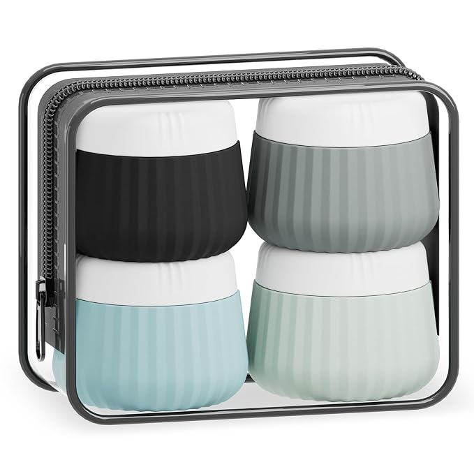 Travel Containers for Toiletries 4 Pack, TSA Approved Travel Size Toiletries by Mrsdry