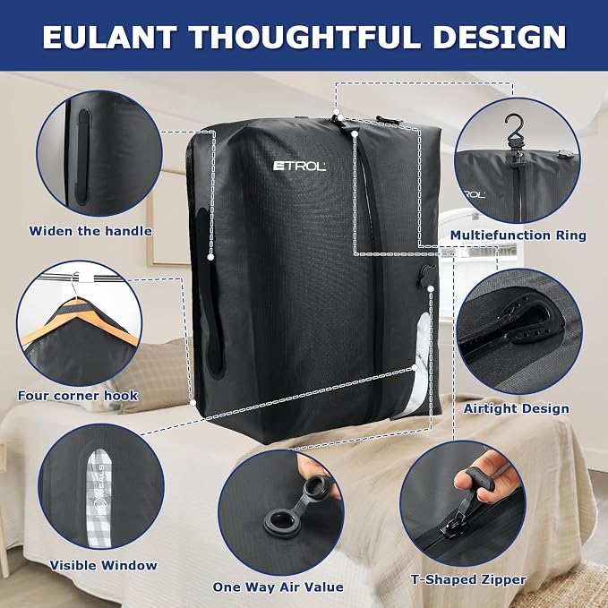 TPU Vacuum Bag for Travel, 70D Nylon Reusable Compression Bag - Image 7