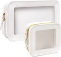 2 Pcs Clear Makup Bag Set, Small Travel Cosmetic Case Waterproof Clear Cosmetic by FFpaw