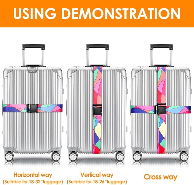 Adjustable Travel Luggage Strap Suitcase Belt Travel Bag Accessories 1.96 in W - Image 4